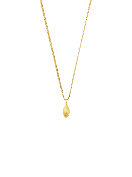 18kt Gold Seed Pendant on Cord photo