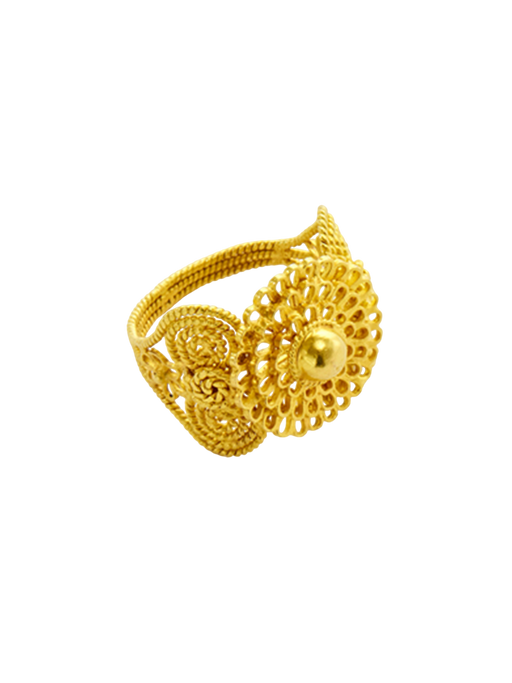 18kt gold pstm myanmar zar flower ring photo