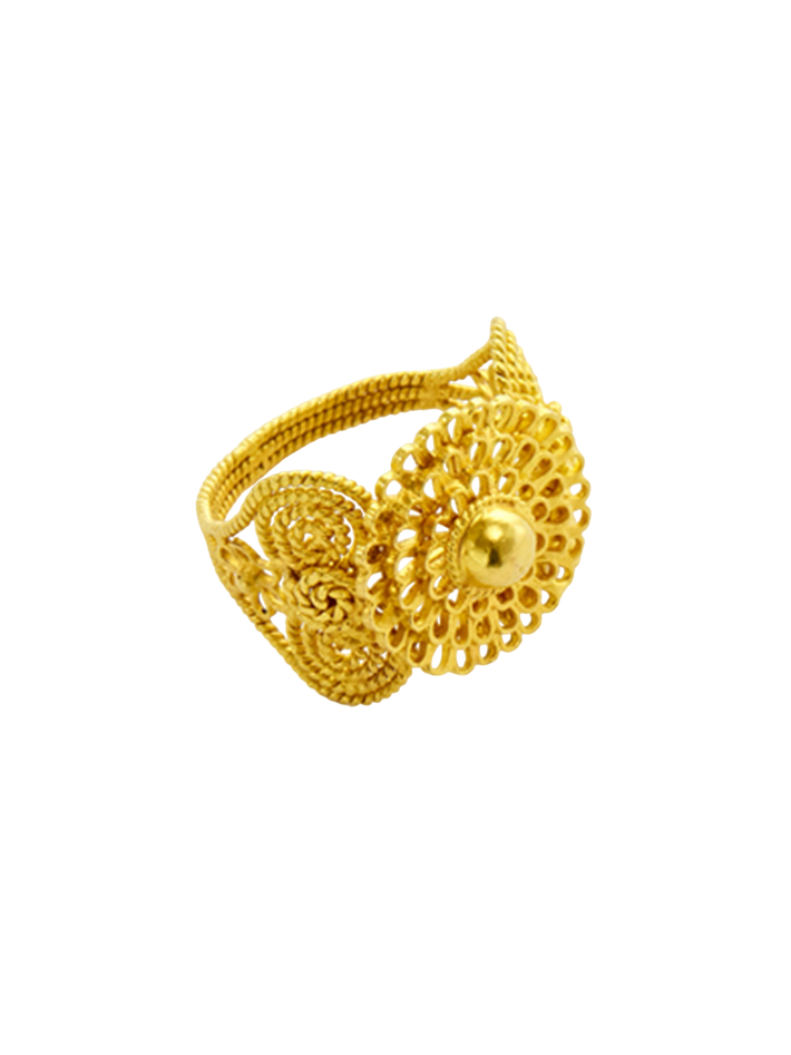 18kt gold pstm myanmar zar flower ring