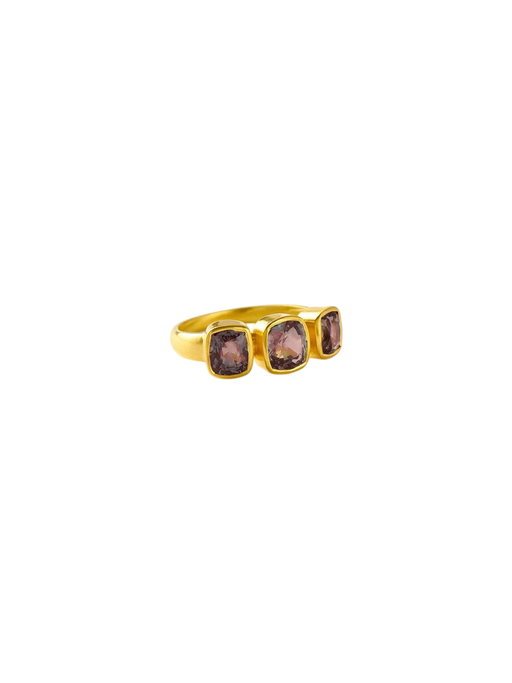 18kt Gold The Middle Path Spinel Three Stone Ring photo