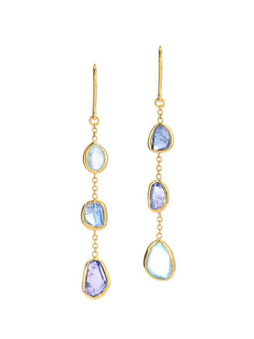 Light and space drop earrings with chain photo