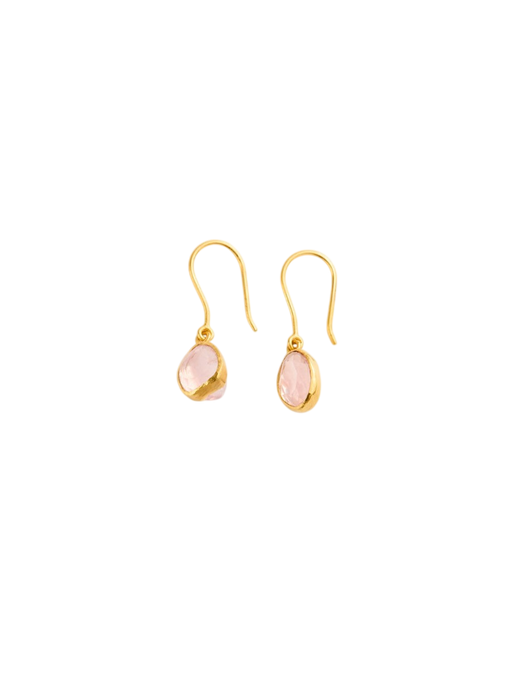 18kt Gold Carnival Rose Quartz Drop Earrings photo