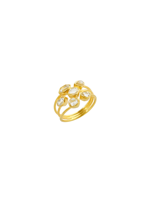 18kt Gold Herkimer Diamond Small Almost Ring photo