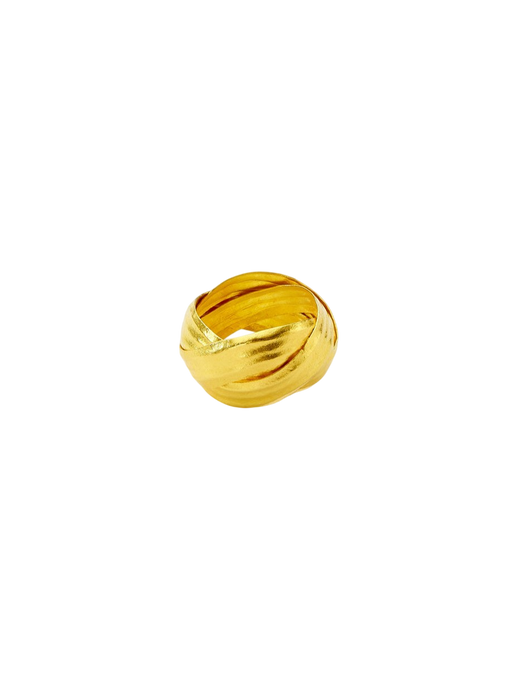 18kt Gold PSTM Myanmar Palm Leaf Ring photo