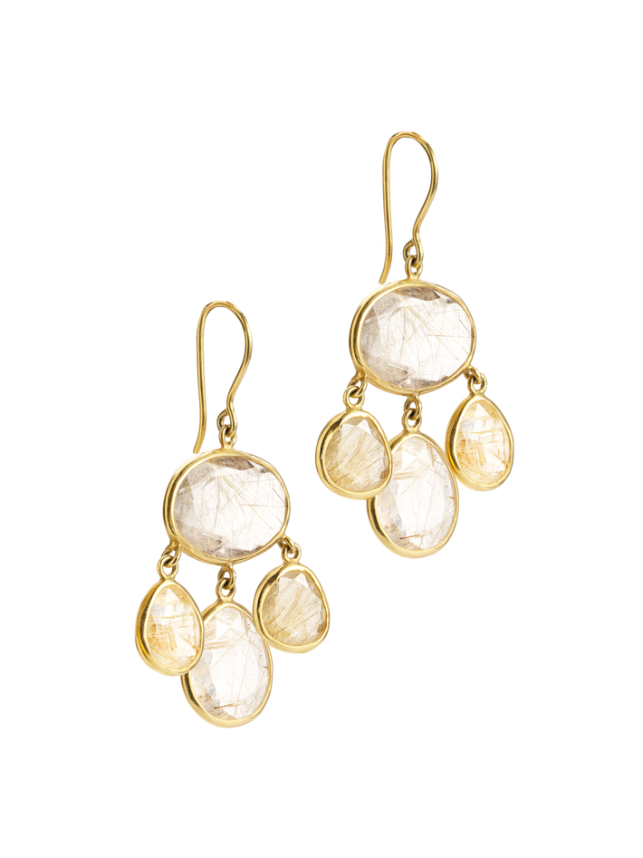 Rutilated quartz jellyfish earrings