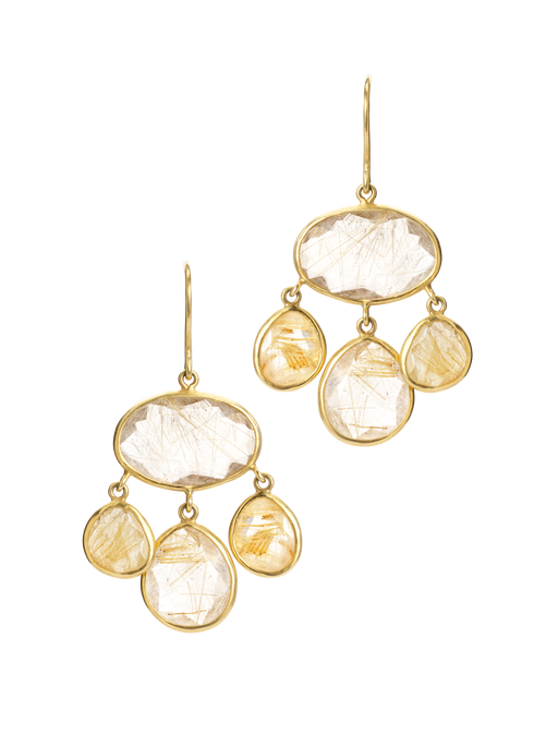 Rutilated quartz jellyfish earrings photo