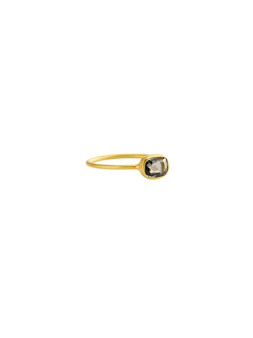 18kt Gold The Middle Path Dark Grey Spinel Cup Ring photo