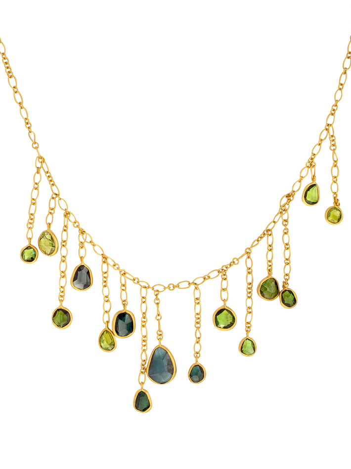 18K Gaia Drop necklace green tourmaline
