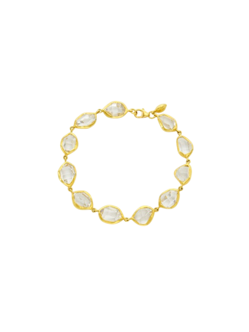 18kt Gold Herkimer Diamond Full Stone Bracelet photo