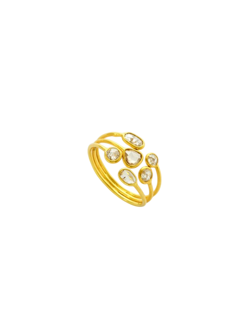 18kt Gold Diamond Small Almost Ring photo