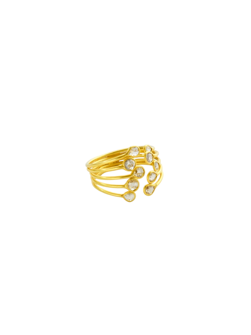 18kt Gold Diamond Large Almost Ring photo