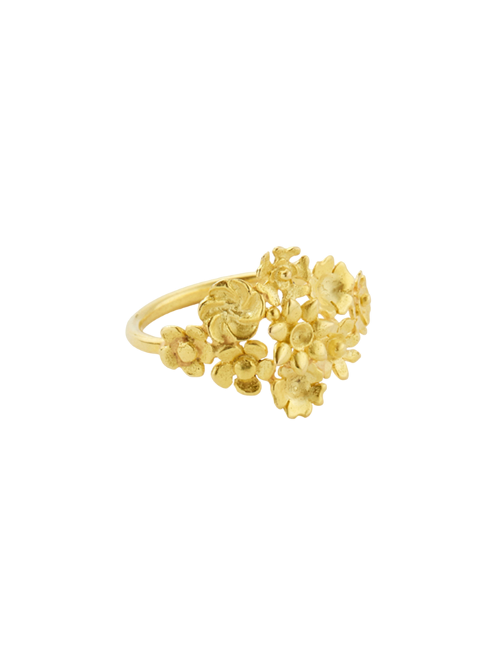 18kt gold flower cluster ring