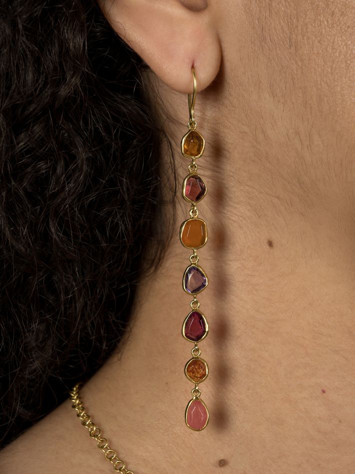 Six drop earrings with hooks