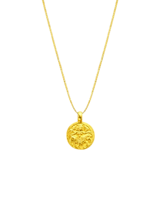 22kt Gold Goddess Durga Round Pendant on Cord photo