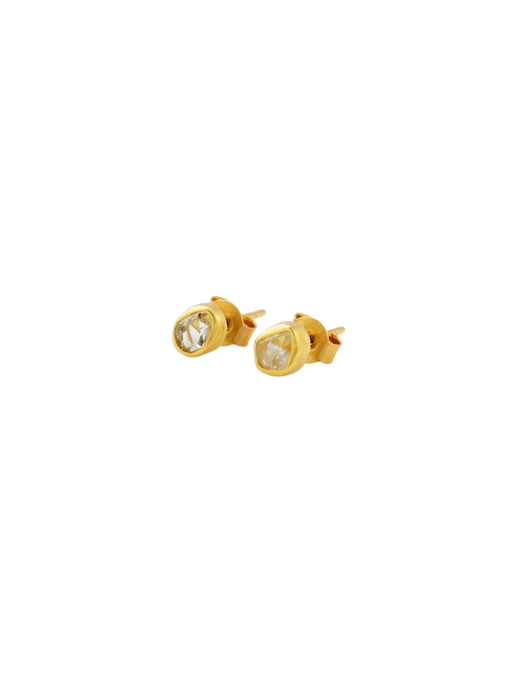 18kt Gold Crystallinity Classic Herkimer Diamond Studs photo