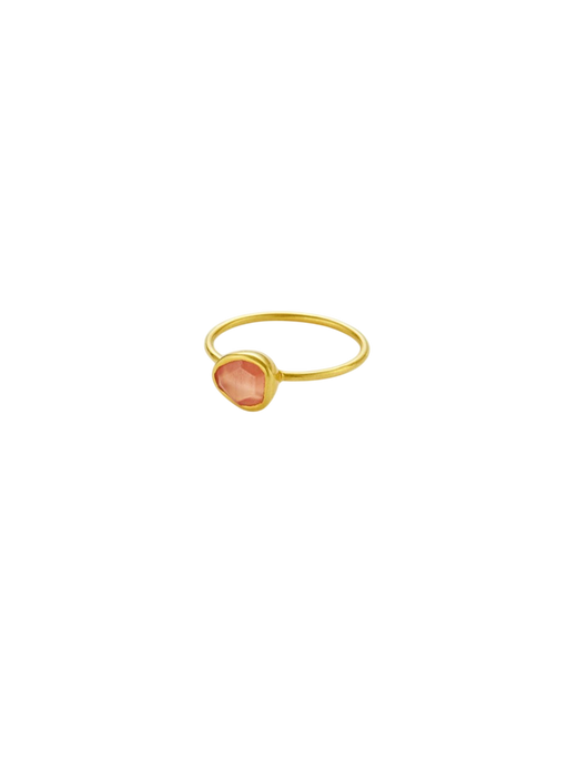 18kt Gold Rhodochrosite Cup Ring photo