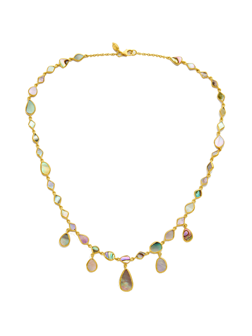 18kt gold venus full stone abalone shell necklace photo