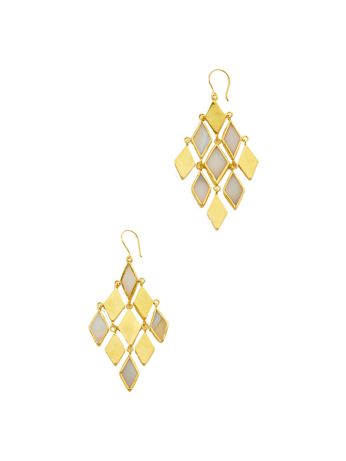 18kt gold vermeil pstm afghanistan agate bamyan long earrings