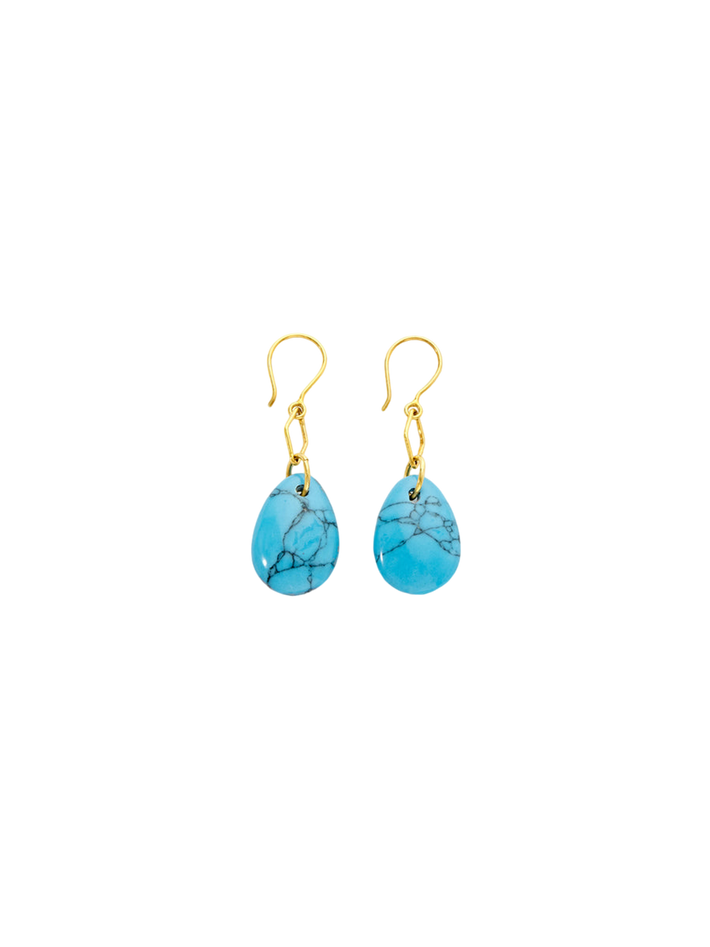 18kt gold vermeil pstm afghanistan turquoise shugufa earrings