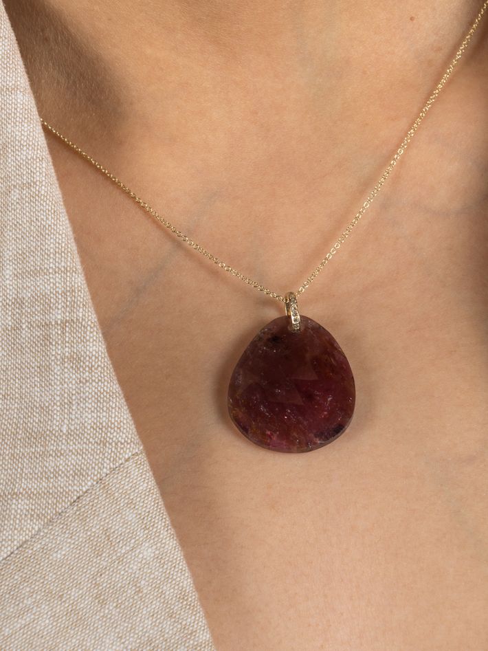Bahia pink tourmaline & diamond pendant necklace