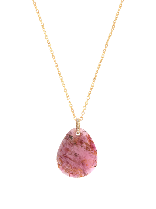 Bahia pink tourmaline & diamond pendant necklace photo