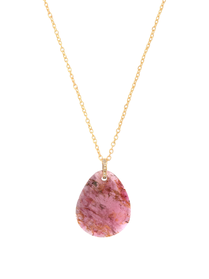 Bahia pink tourmaline & diamond pendant necklace
