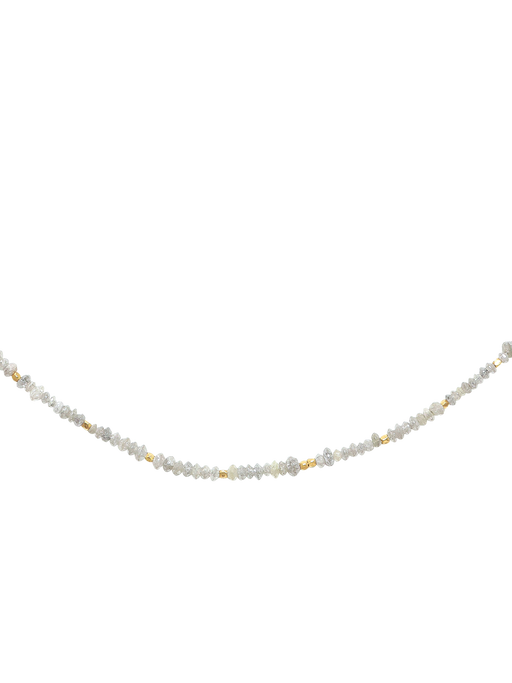 Diamond & fine gold bead necklace photo