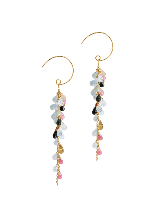 Aiko tourmaline and aquamarine earrings photo