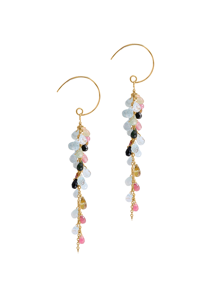 Aiko tourmaline and aquamarine earrings