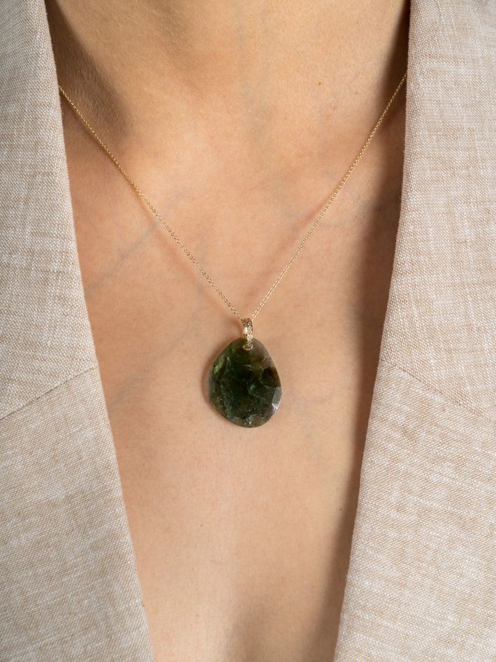 Bahia green tourmaline pendant necklace