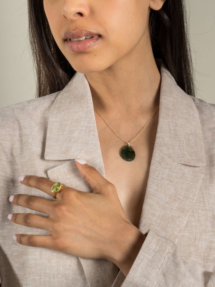 Bahia green tourmaline pendant necklace