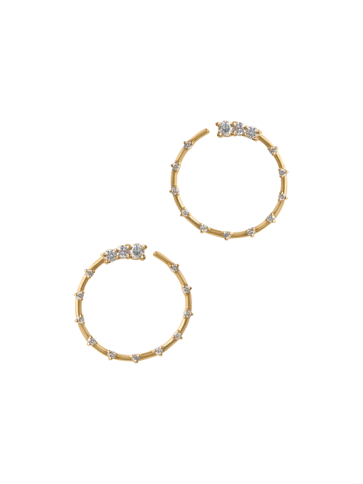 Floating diamond circle earrings photo
