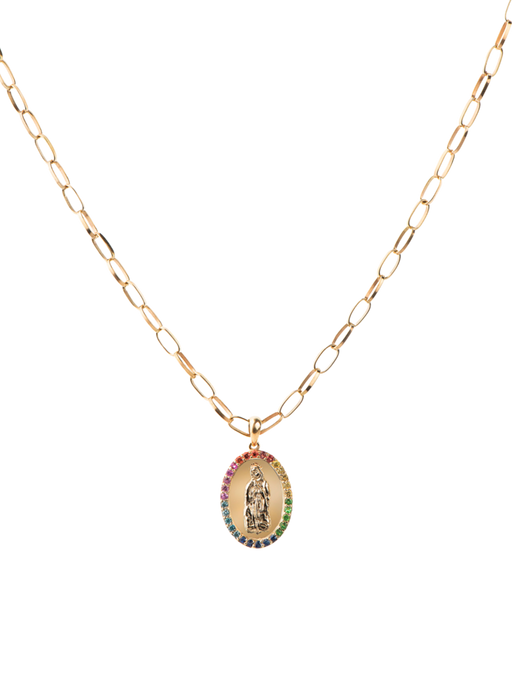 Virgin mary colourful pendant necklace photo