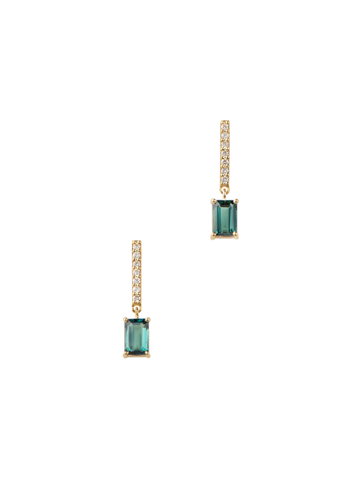 Diamond bar and tourmaline drop earrings photo