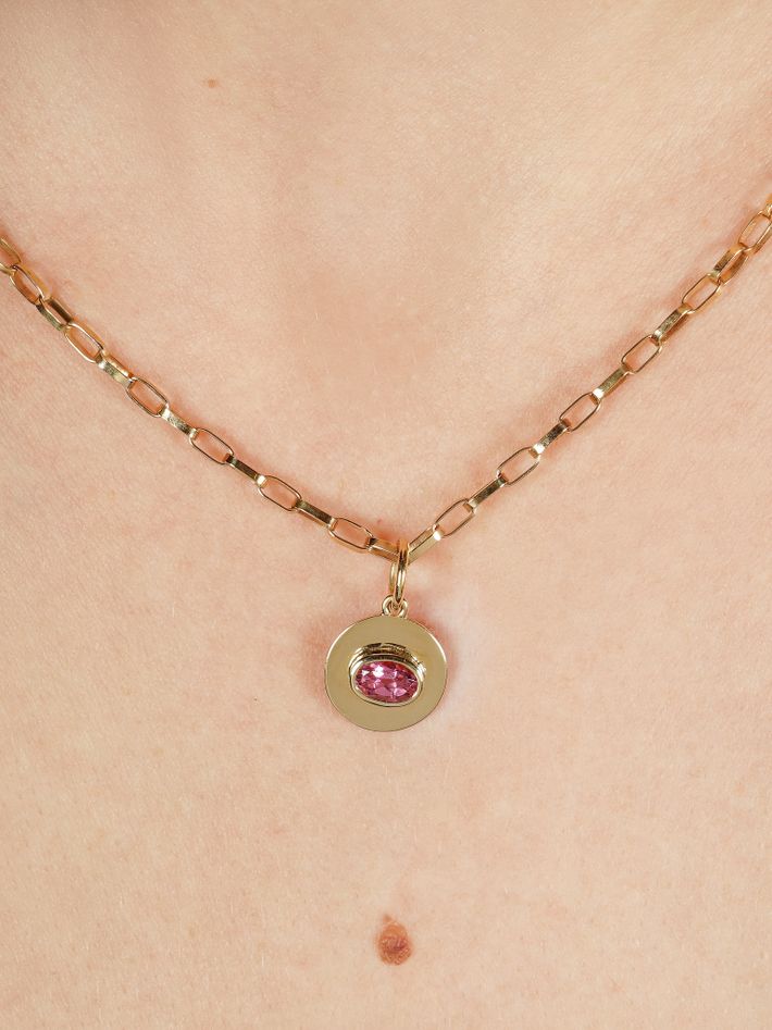Gemstone coin pendant necklace