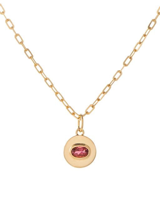 Gemstone coin pendant necklace photo