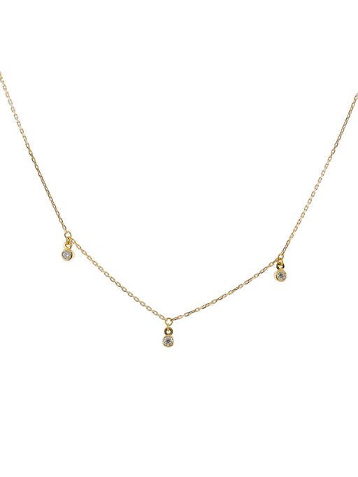 Three bezel diamond shaker necklace photo