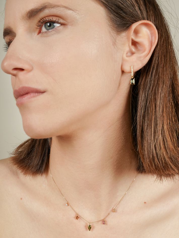 Multi shape gemstone shaker necklace 