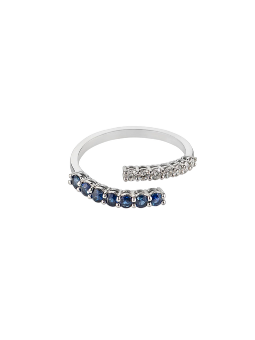 Sapphire and diamonds twist ring photo