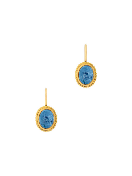 Aquamarine granulated hook earrings photo