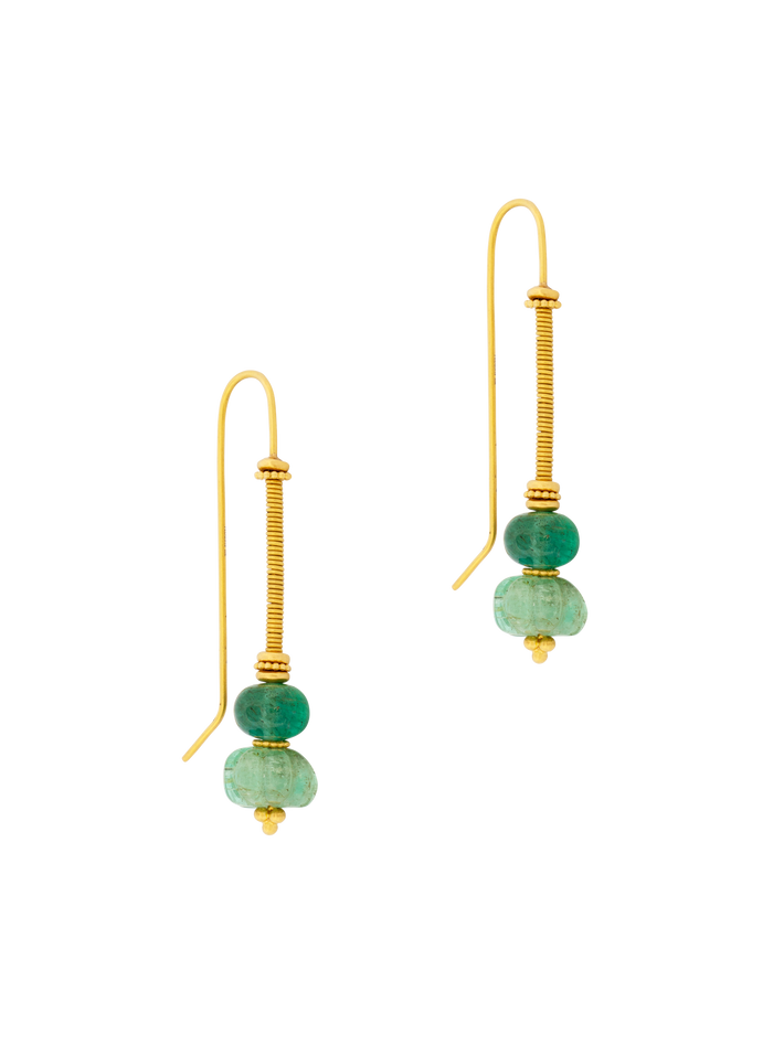 Duo emerald linea earrings