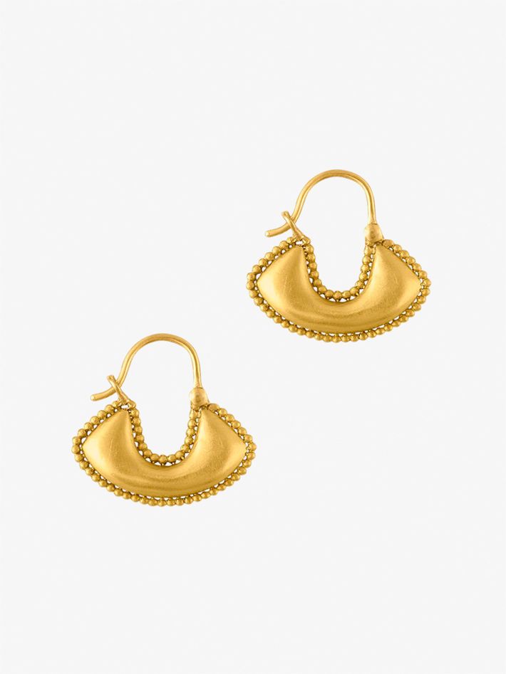 Small boat shaped hoop earrings