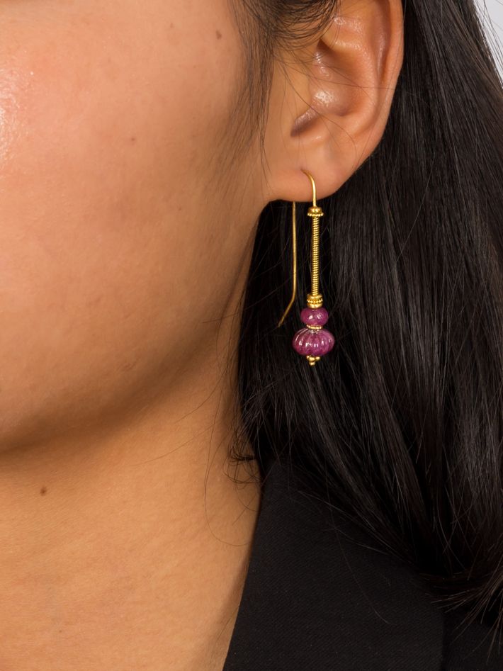 Duo ruby linea earrings