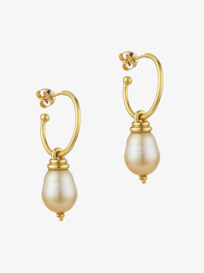South sea pearl hoop & hook earrings