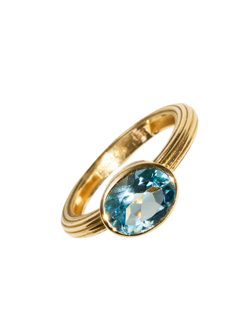 Basic oval blue topaz ring photo