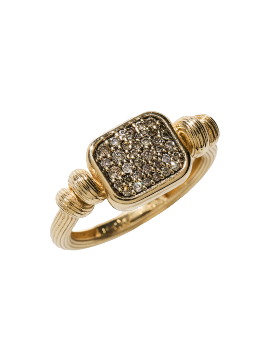 Swirl cognac diamonds ring photo