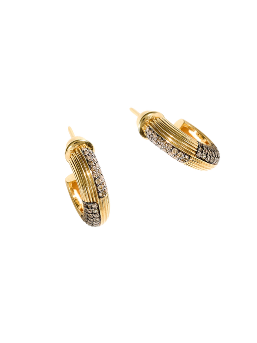 Chubby 1-2 cognac diamonds hoops photo