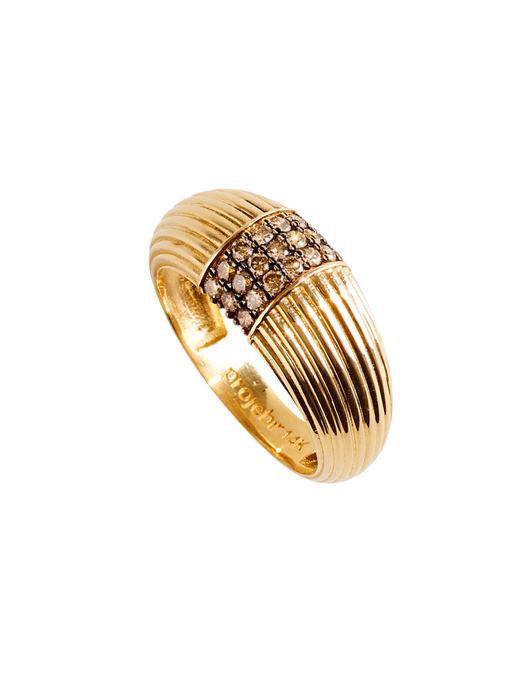 Chubby cognac diamonds band ring photo