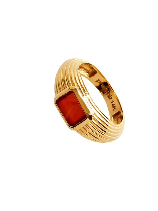 Chubby red agate ring photo