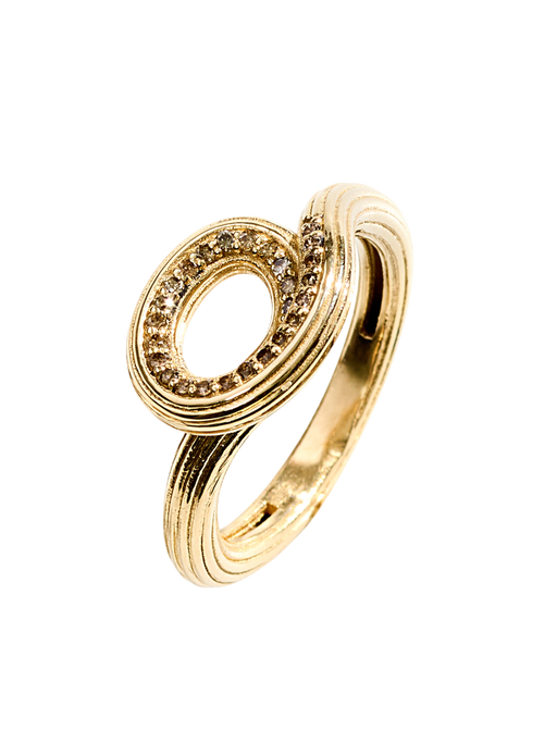 Wave cognac diamonds ring photo